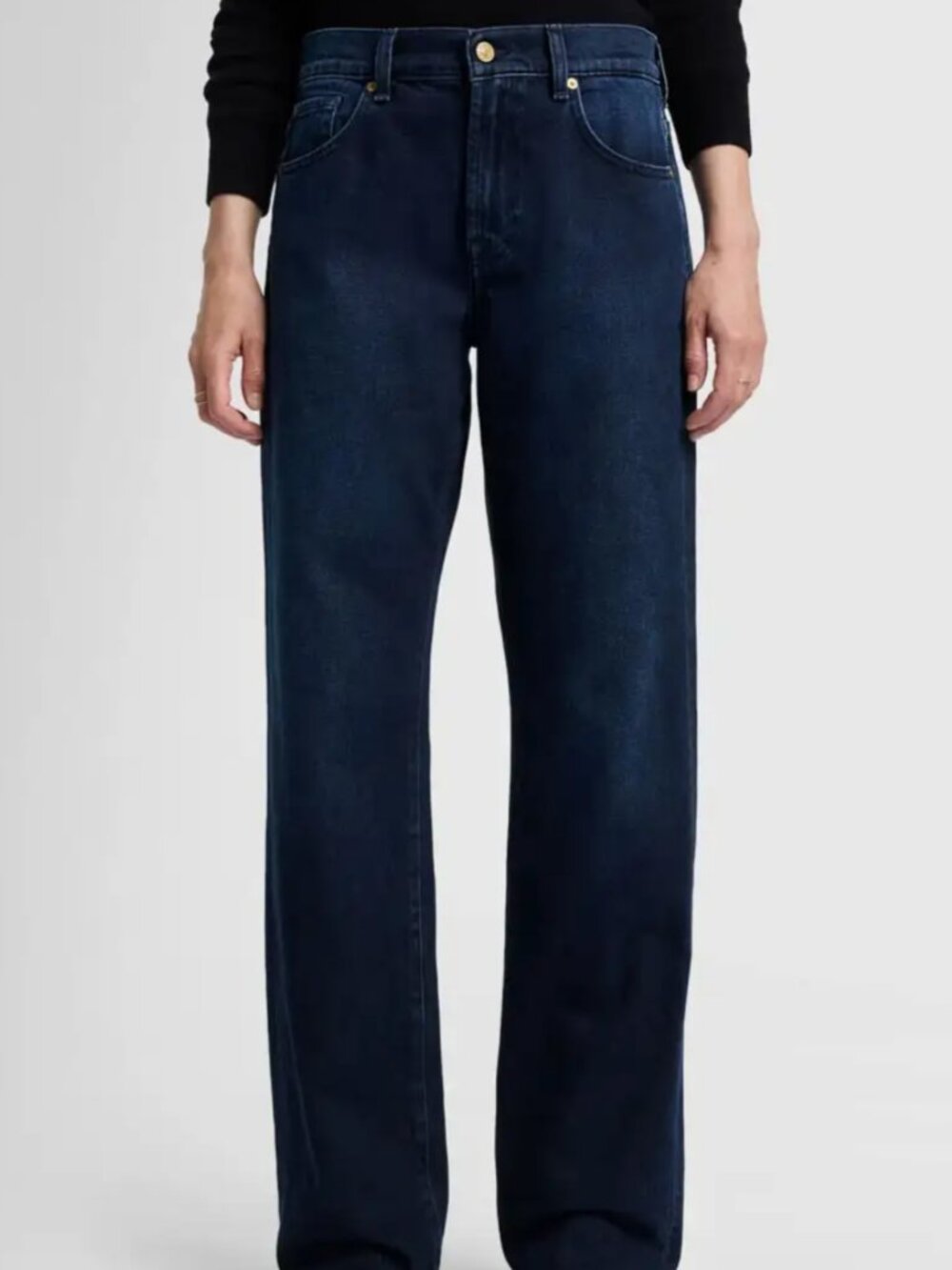 7 For All Mankind Tess Trouser Jean High Rise Wide Leg Size 28